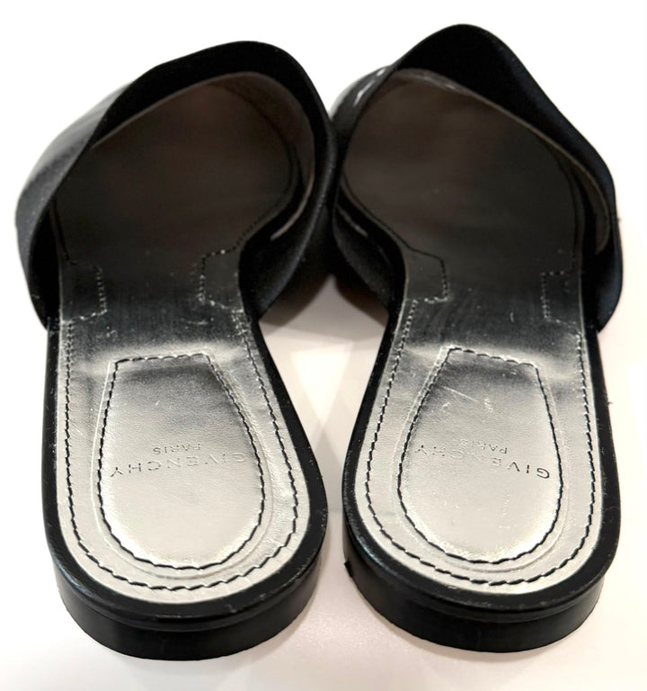GIVENCHY BEDFORD LOGO PRINT LEATHER MULES