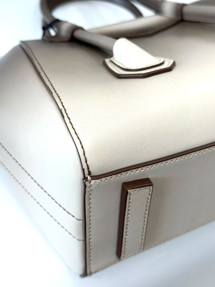 GIVENCHY SMALL ANTIGONA LOCK CALFSKIN LEATHER SHOULDER BAG IN TAUPE OMBRÉ