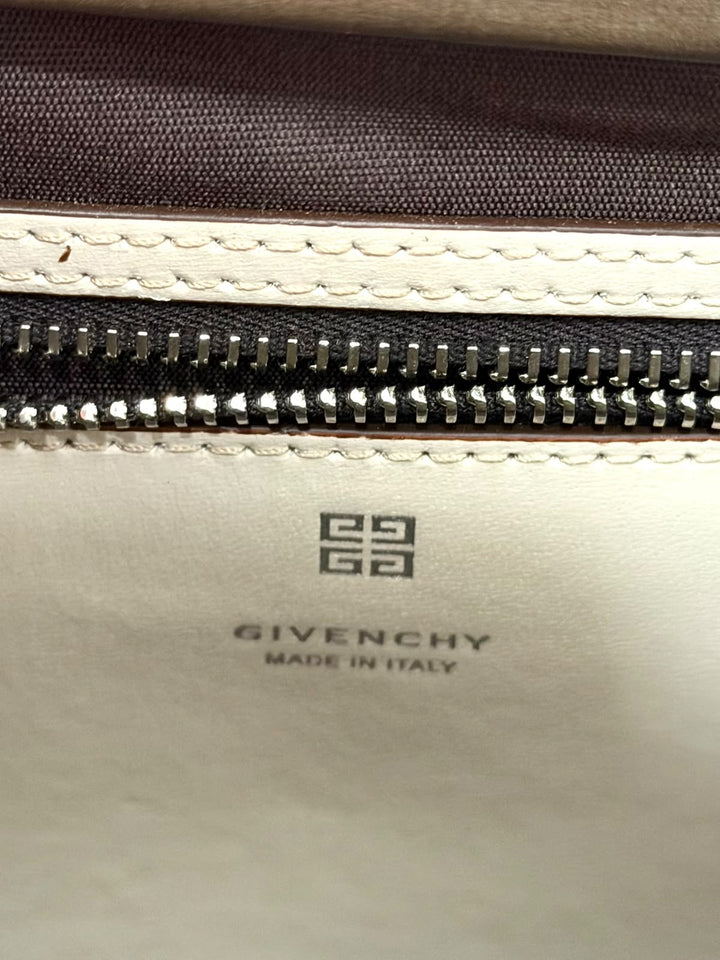 GIVENCHY SMALL ANTIGONA LOCK CALFSKIN LEATHER SHOULDER BAG IN TAUPE OMBRÉ