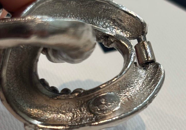 GIVENCHY SILVER TONE FASHION CHUNKY CURB CHAIN BRACELET