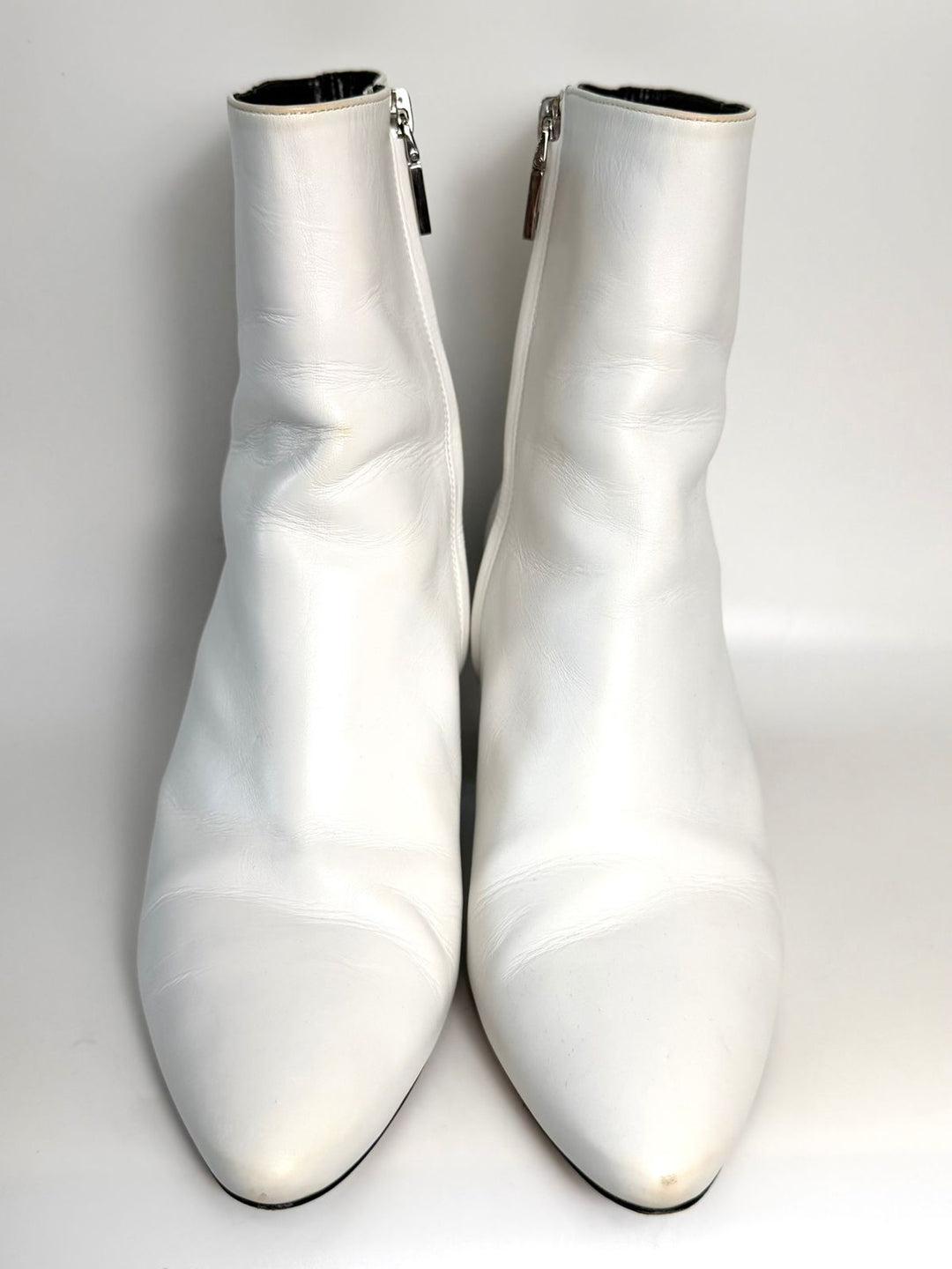 GIVENCHY TRIANGLE HEEL LEATHER BOOTS