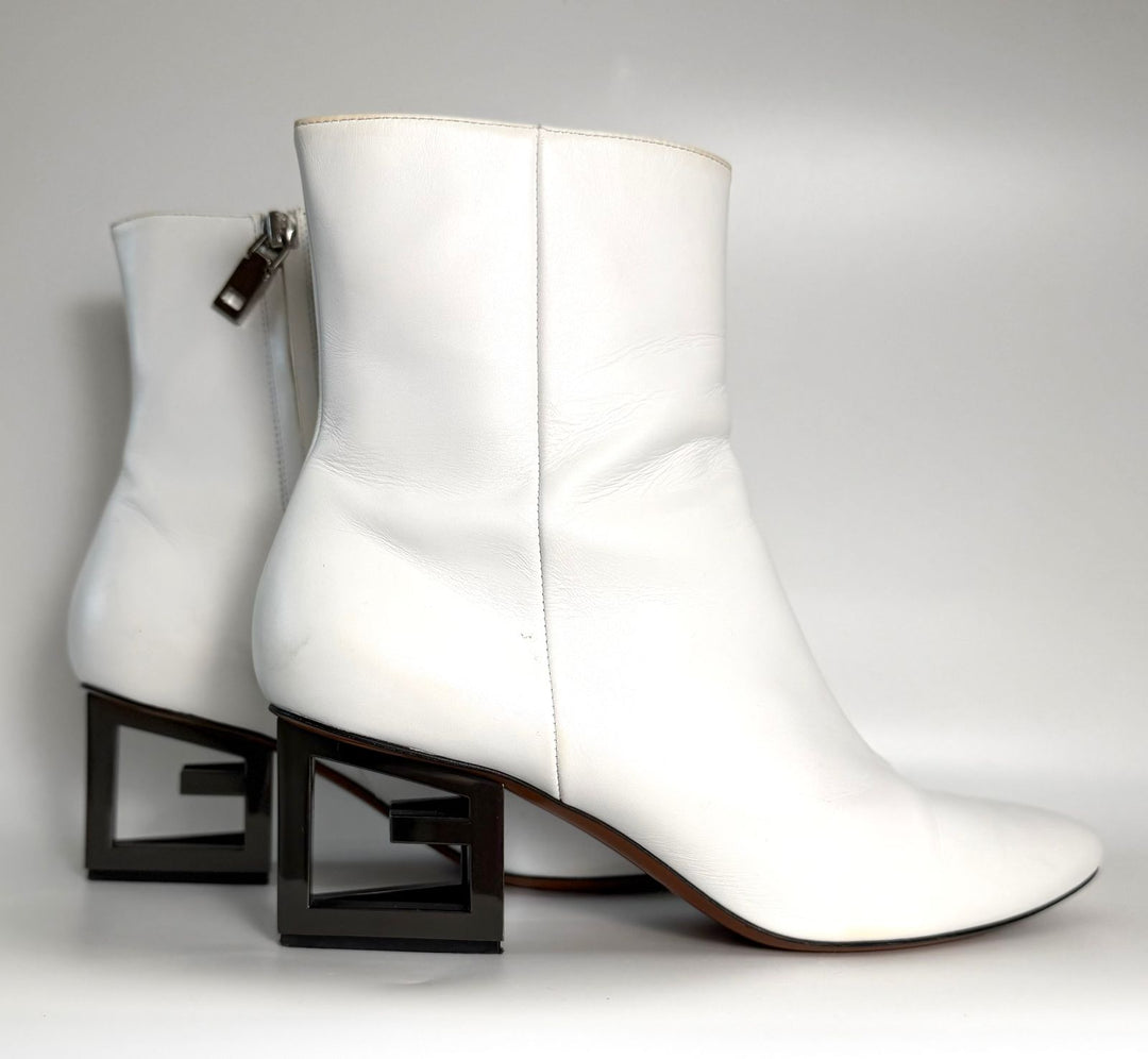 GIVENCHY TRIANGLE HEEL LEATHER BOOTS