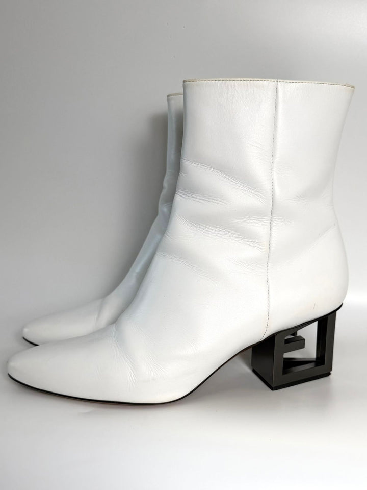 GIVENCHY TRIANGLE HEEL LEATHER BOOTS