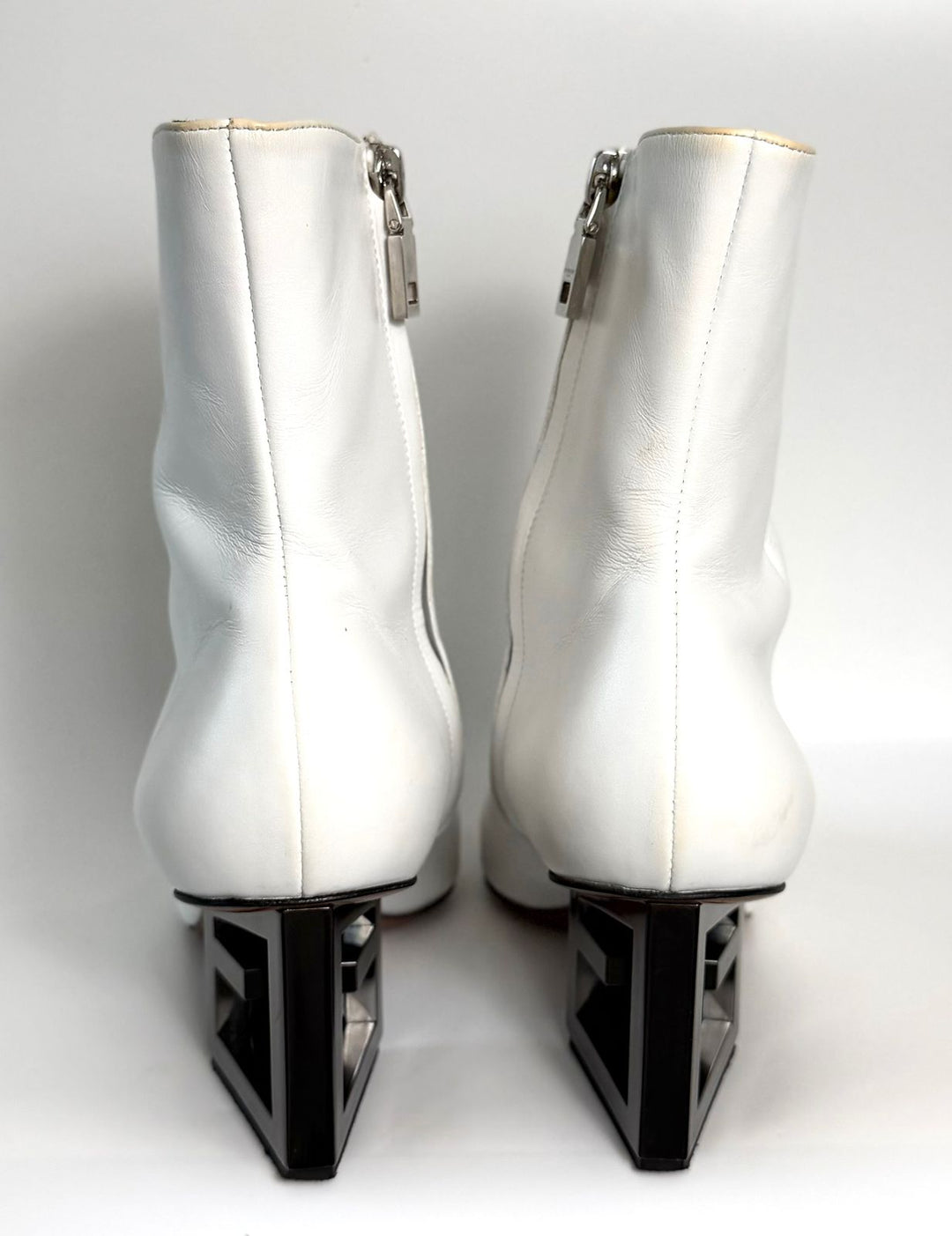 GIVENCHY TRIANGLE HEEL LEATHER BOOTS