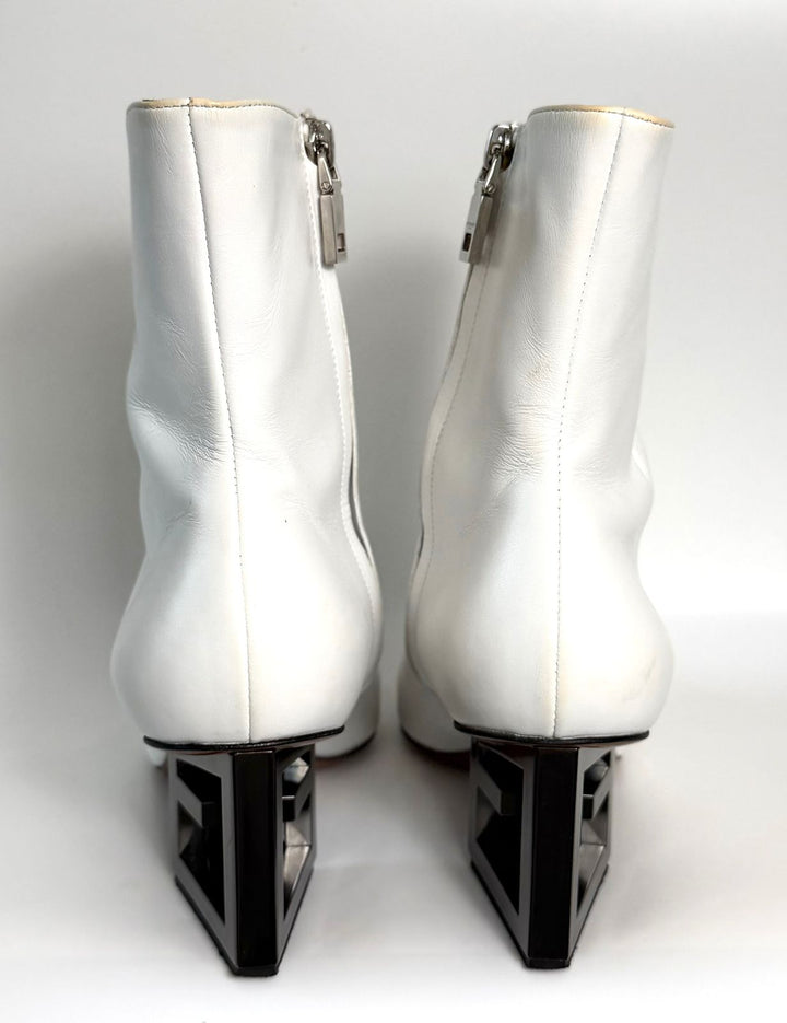 GIVENCHY TRIANGLE HEEL LEATHER BOOTS