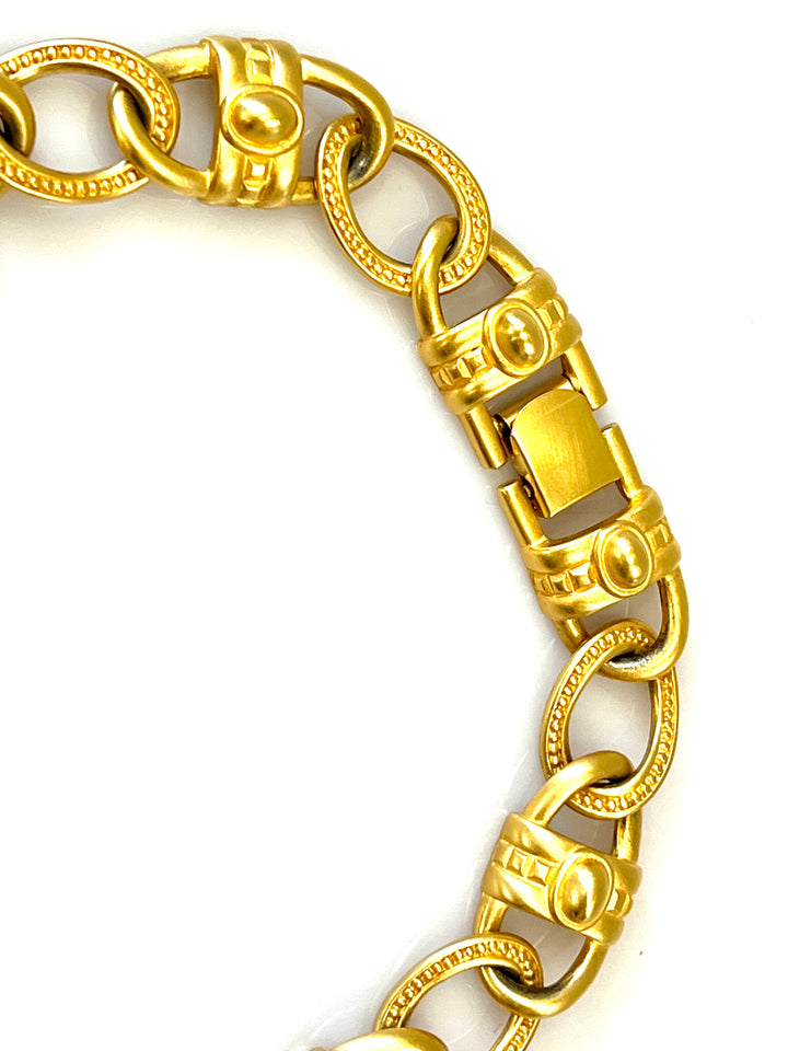 GIVENCHY VINTAGE MOGUL GOLD-TONE GRIPOIX JEWELED COLLAR NECKLACE