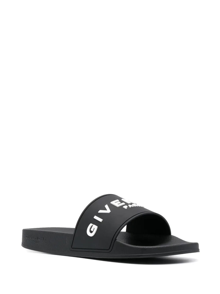 GIVENCHY LOGO EMBOSSED POOL SLIDES