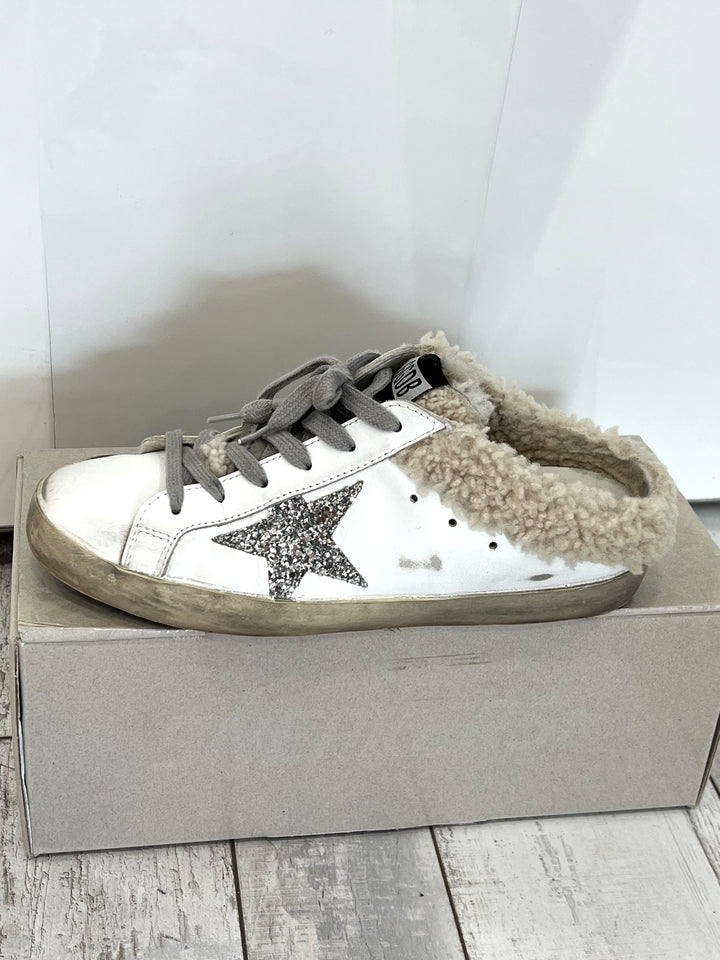 GOLDEN GOOSE SUPER STAR SHEARLING MULE SNEAKERS