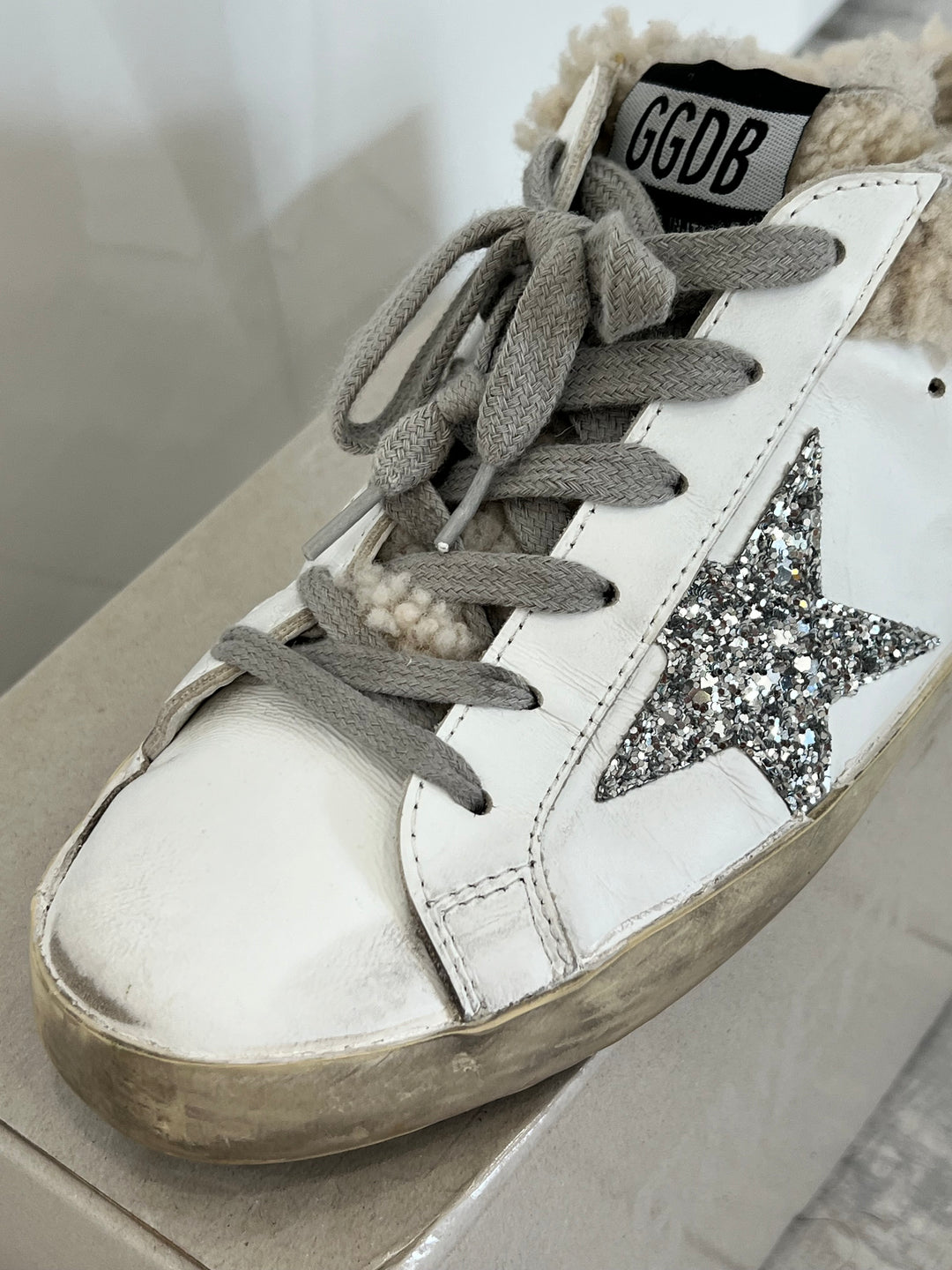 GOLDEN GOOSE SUPER STAR SHEARLING MULE SNEAKERS