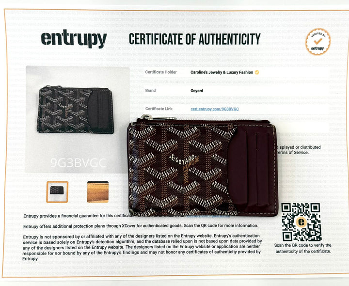 GOYARD GOYARDINE BOURBON ZIPPED CARD HOLDER