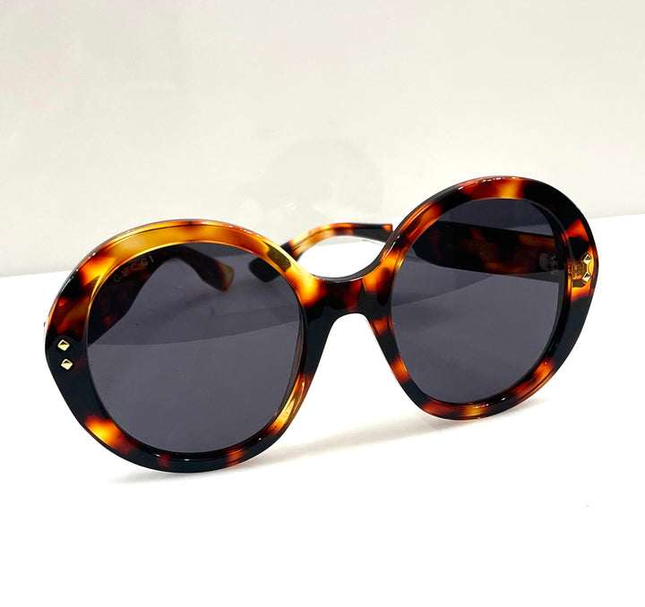 GUCCI OVERSIZED ROUND TORTOISESHELL SUNGLASSES