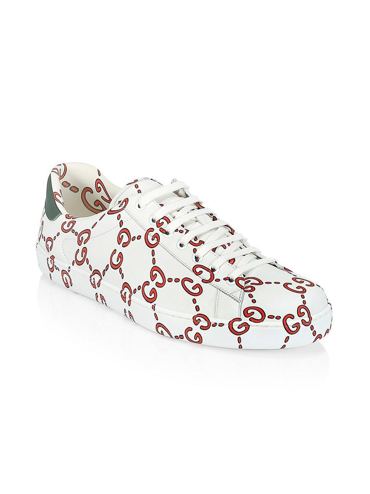 GUCCI ACE PRINTED GG LEATHER SNEAKERS – Caroline display picture 1