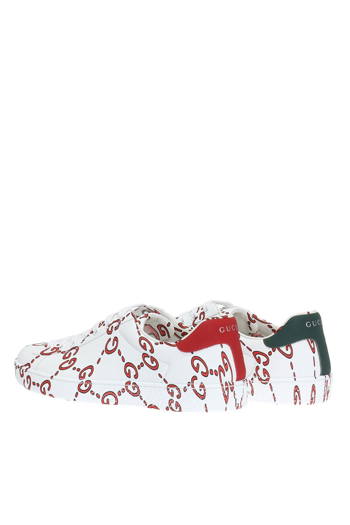 GUCCI ACE PRINTED GG LEATHER SNEAKERS