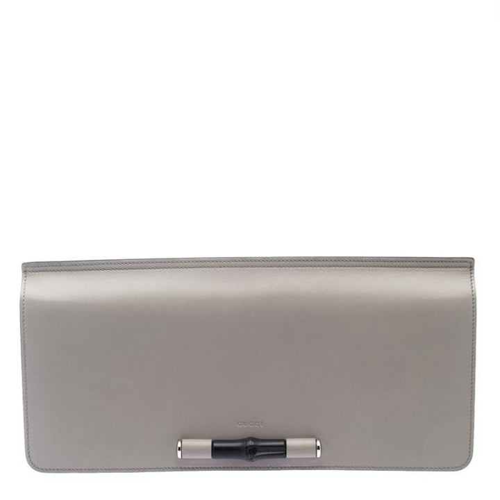 GUCCI BAMBOO LEATHER CLUTCH BAG