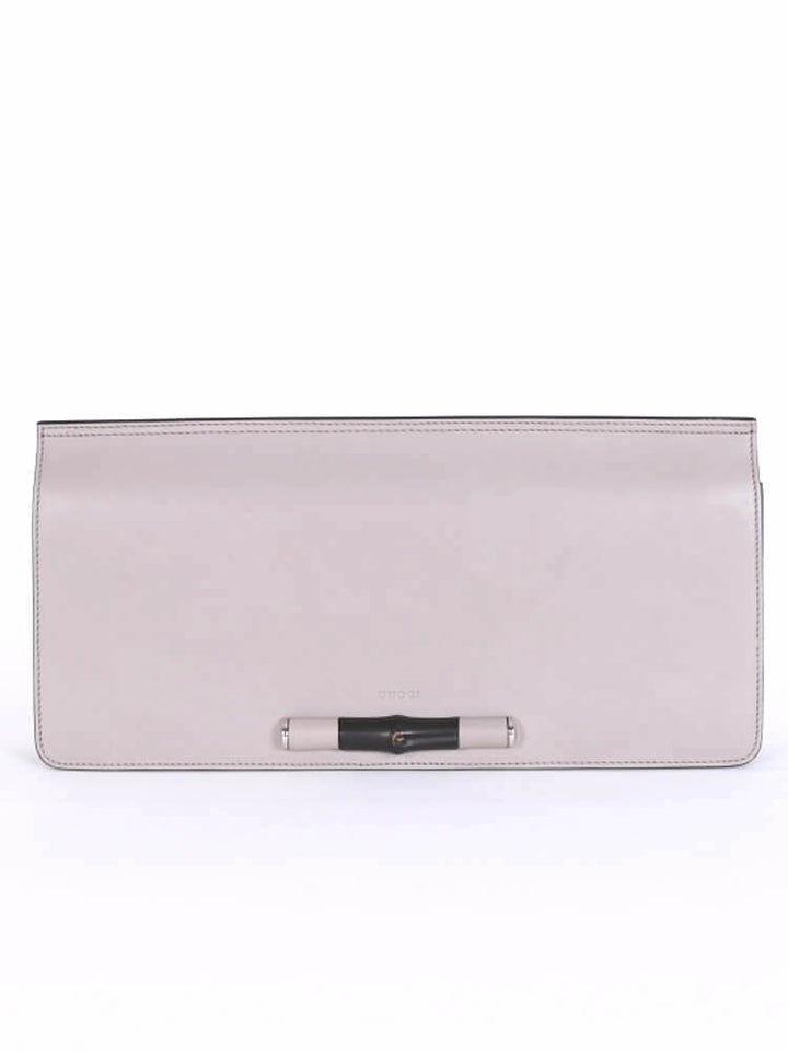 GUCCI BAMBOO LEATHER CLUTCH BAG