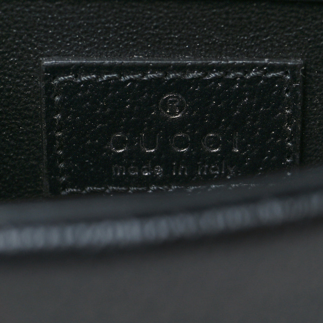GUCCI GG MONOGRAM BLACK DENIM SUPER MINI DIONYSUS SHOULDER BAG