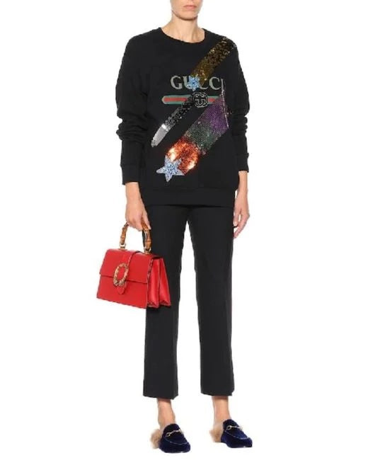 GUCCI BLUE VELVET &amp; FUR PRINCETOWN MULES