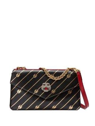 GUCCI CALFSKIN GG MEDIUM THIARA DOUBLE ENVELOPE SHOULDER BAG