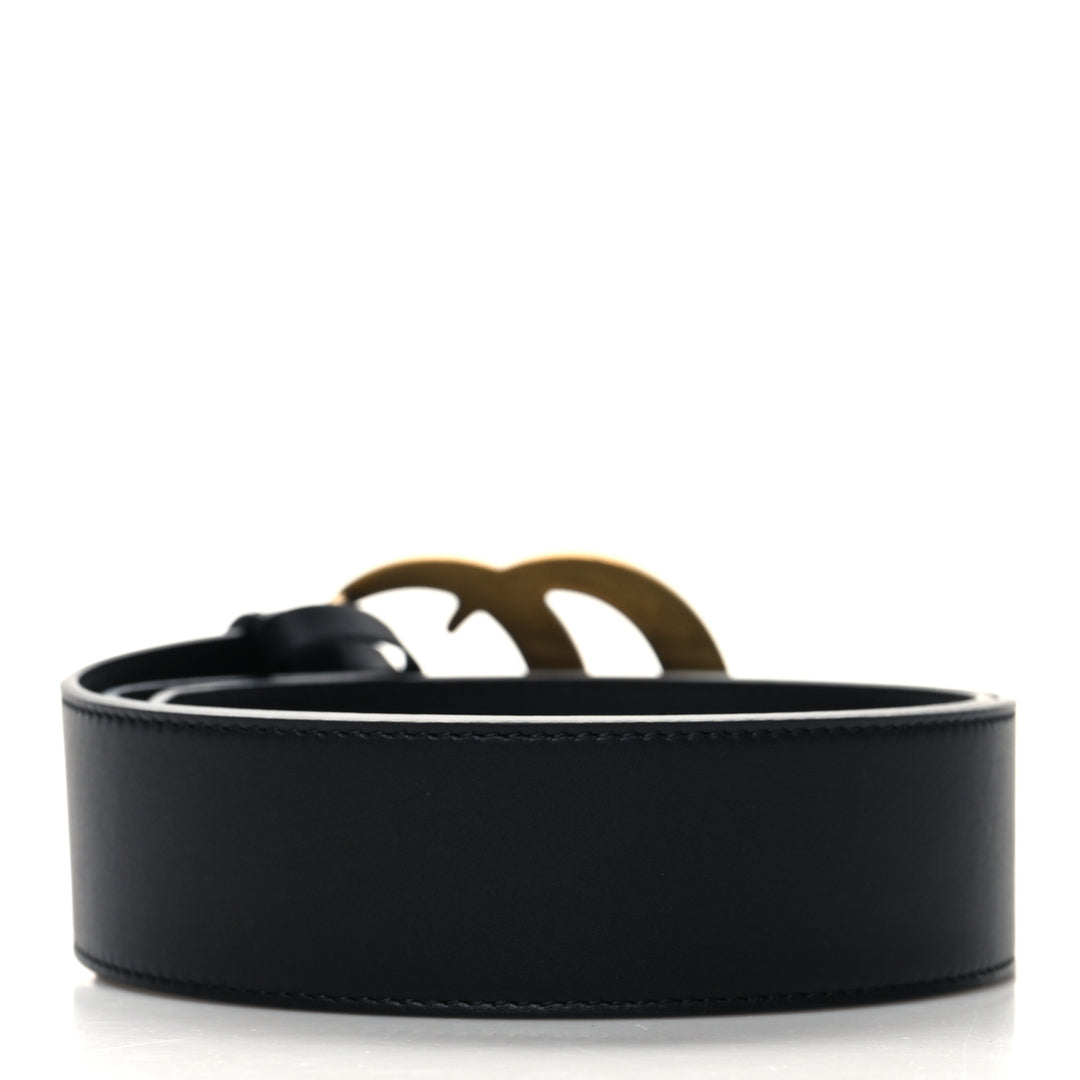 GUCCI GG MARMONT DOUBLE G CALFSKIN LEATHER BELT
