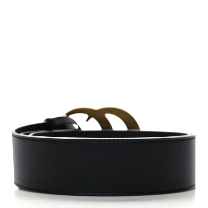 GUCCI GG MARMONT DOUBLE G CALFSKIN LEATHER BELT