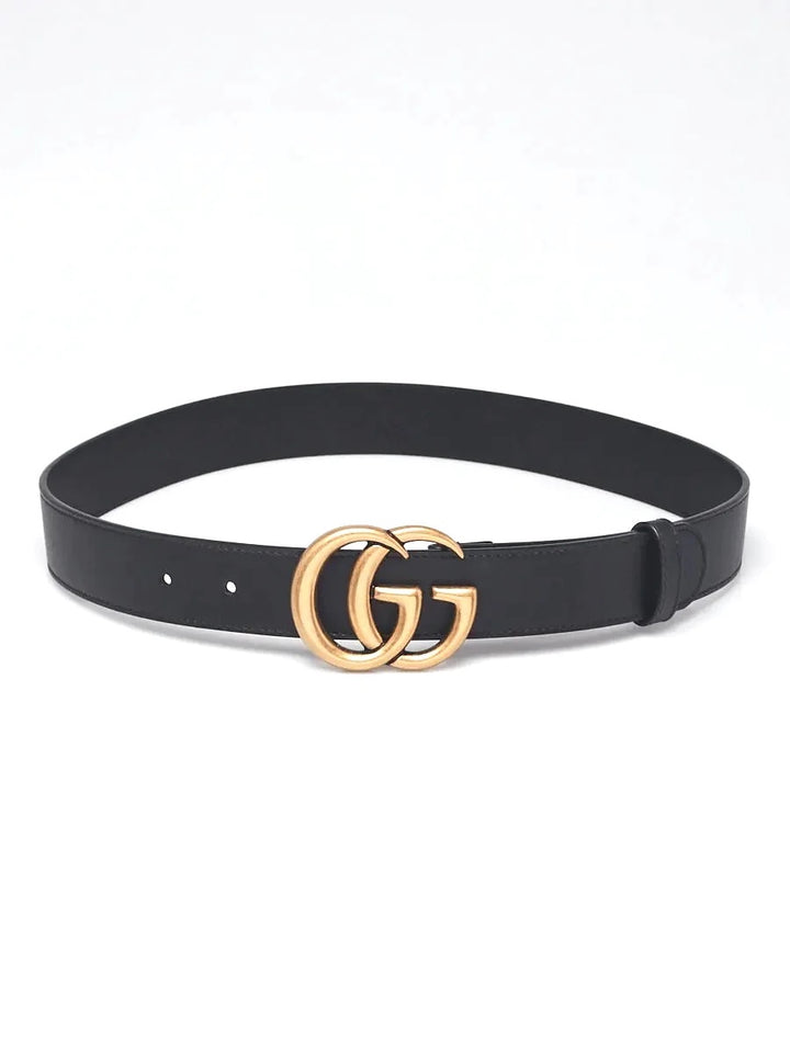 GUCCI GG MARMONT DOUBLE G CALFSKIN LEATHER BELT