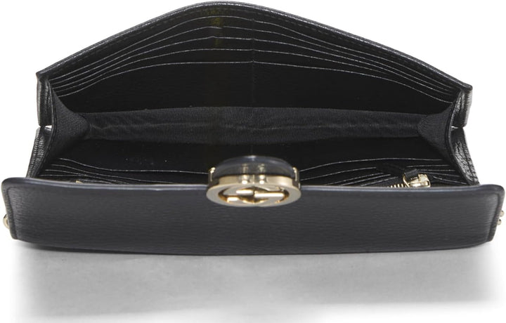 GUCCI CALFSKIN LEATHER INTERLOCKING G WALLET ON A CHAIN