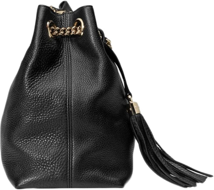GUCCI GRAINED LEATHER LARGE SOHO CHAIN BAG