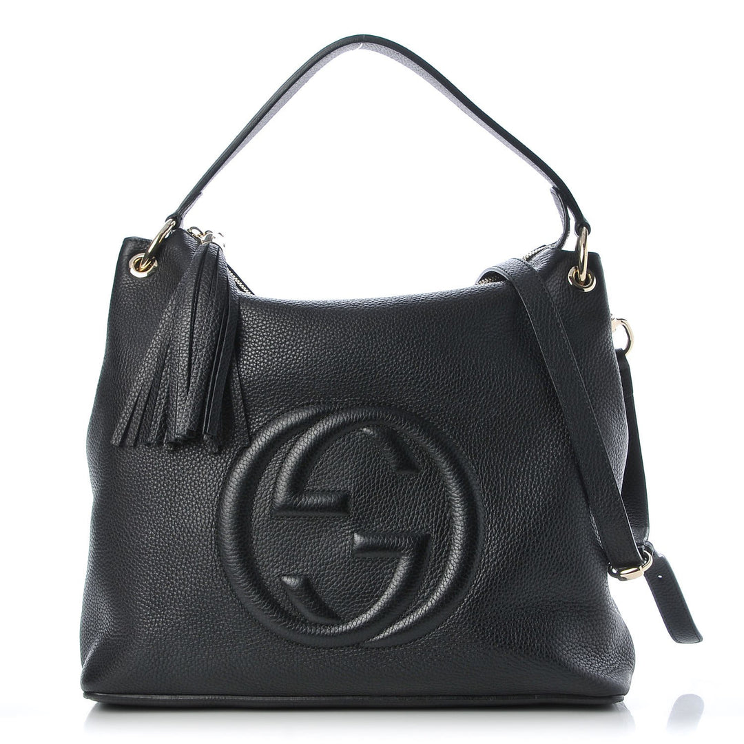 GUCCI CALFSKIN LEATHER LARGE SOHO HOBO BAG