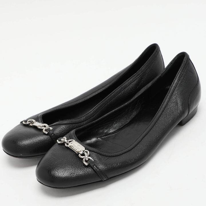 GUCCI CALFSKIN LEATHER CALLARIUS BALLET FLATS