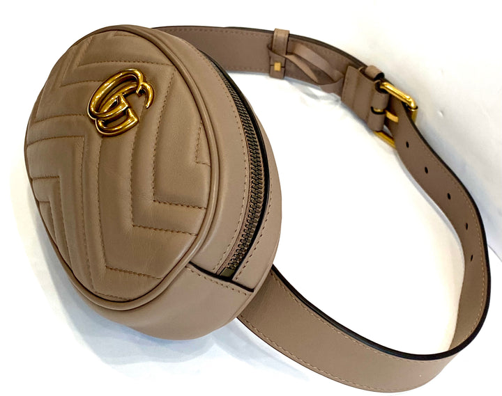 GUCCI CALFSKIN GG MARMONT MATELASSE BELT BAG