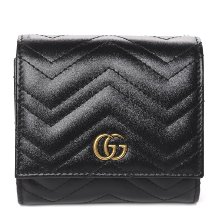 GUCCI GG MARMONT CALFSKIN LEATHER COMPACT WALLET