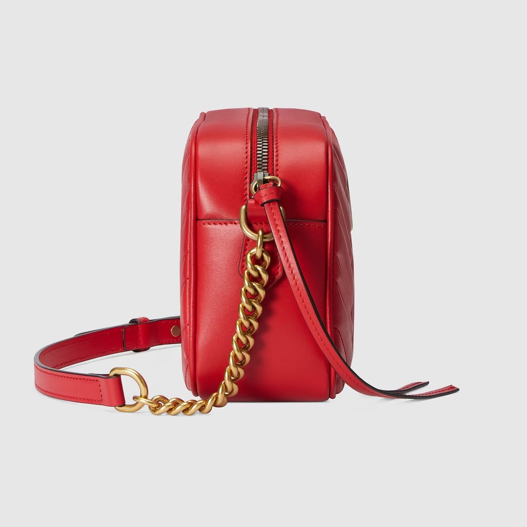 GUCCI GG MARMONT CALFSKIN LEATHER MATELASSE CROSSBODY
