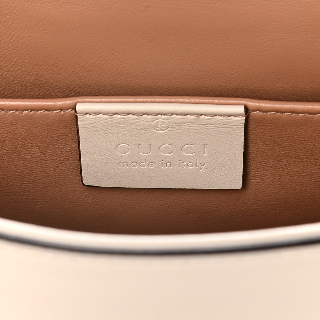 GUCCI NAPPA LEATHER STUDDED QUEEN MARGARET MINI BROADWAY BEE BAG/CLUTCH