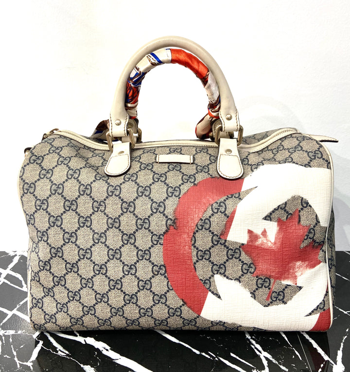 GUCCI GG SUPREME CANADIAN FLAG JOY BOSTON BAG – Caroline's Fashion