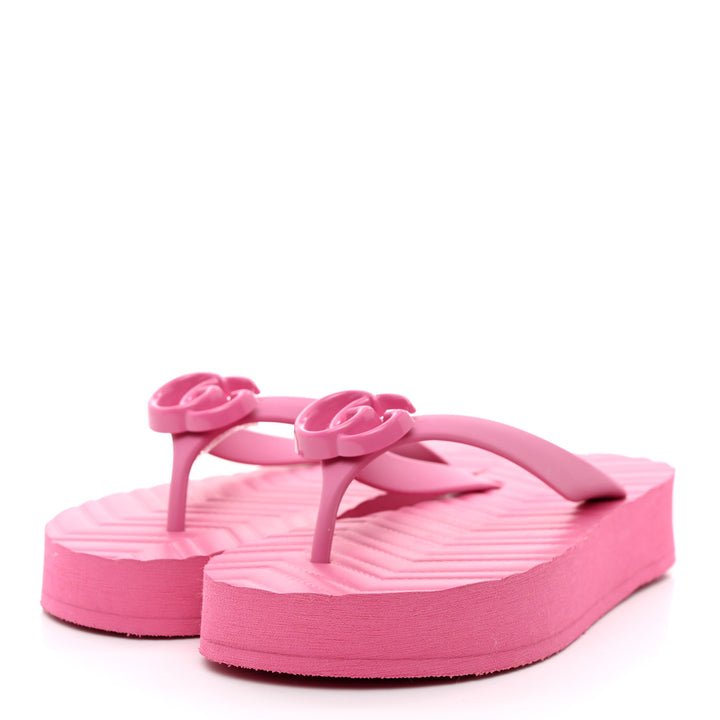 GUCCI CHEVRON GG THONG SLIDE SANDALS