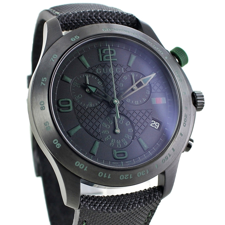 GUCCI G-TIMELESS BLACK CHRONOGRAPH DIAL MEN&