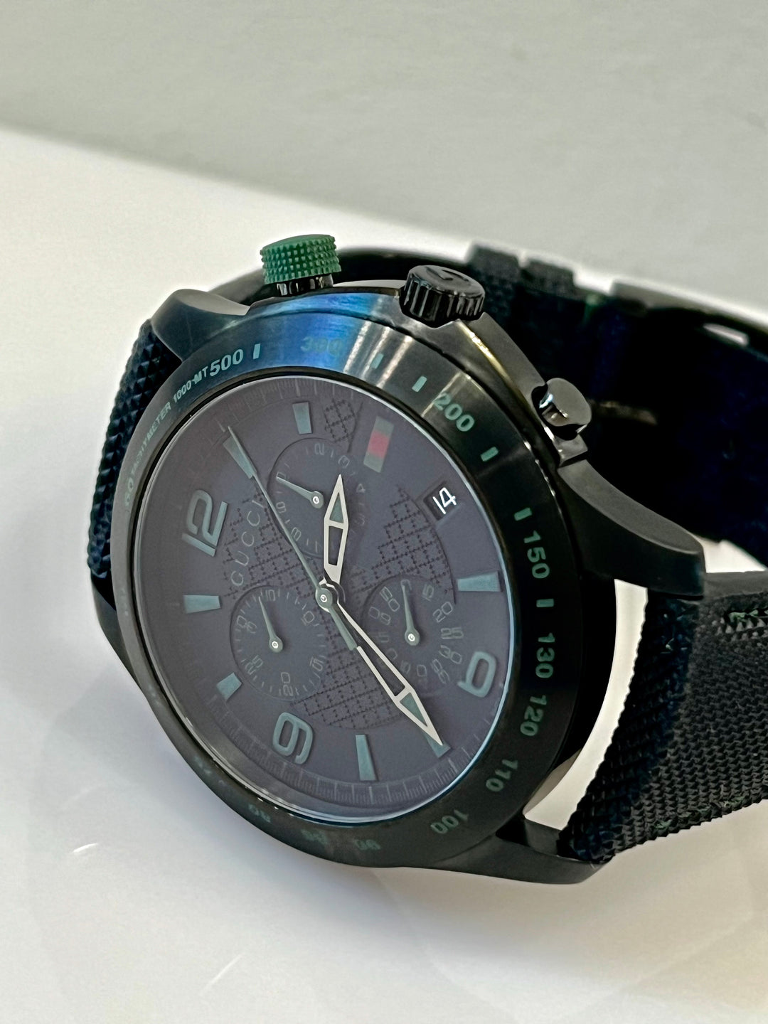 GUCCI G-TIMELESS BLACK CHRONOGRAPH DIAL MEN&