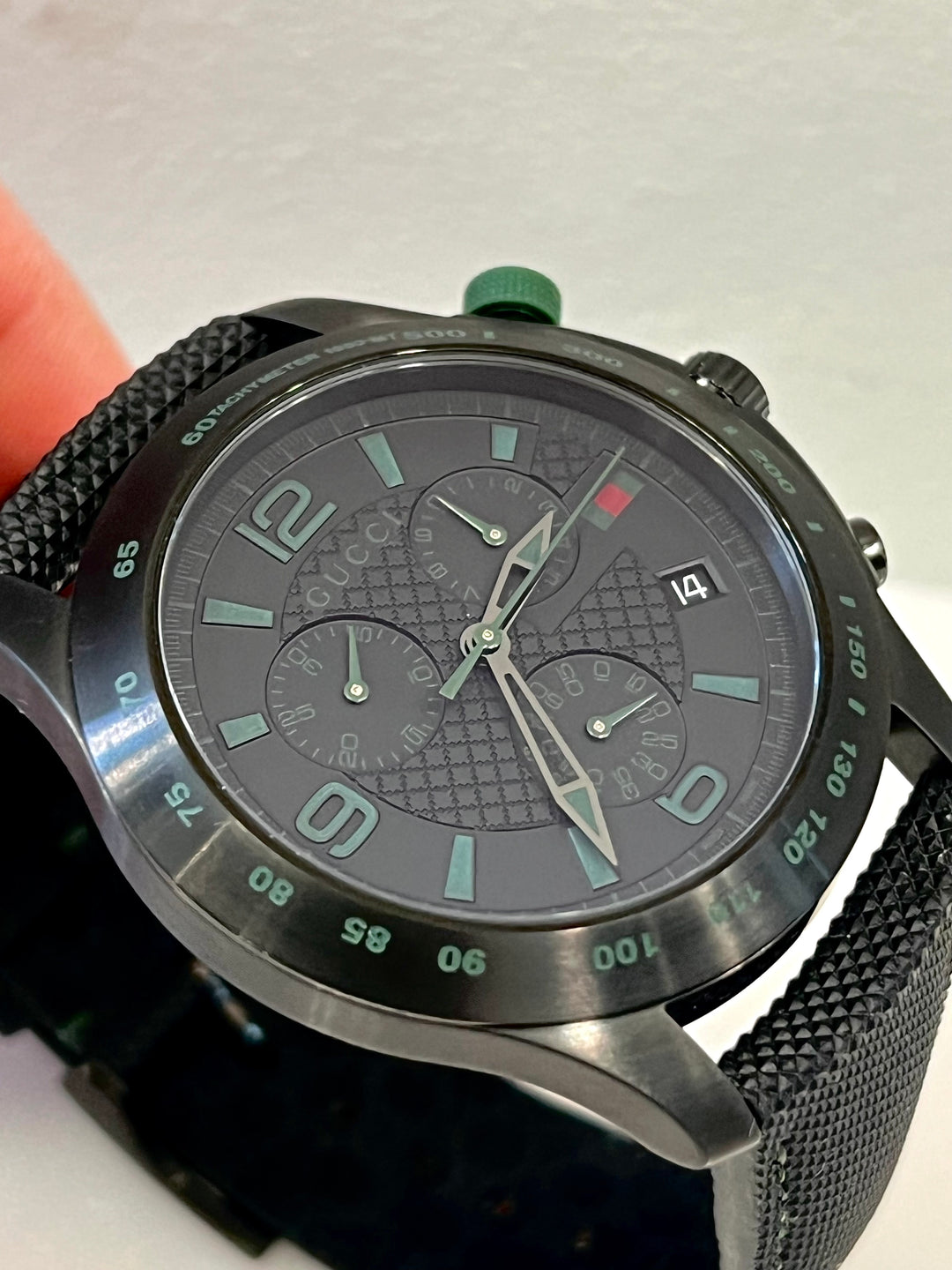 GUCCI G-TIMELESS BLACK CHRONOGRAPH DIAL MEN&