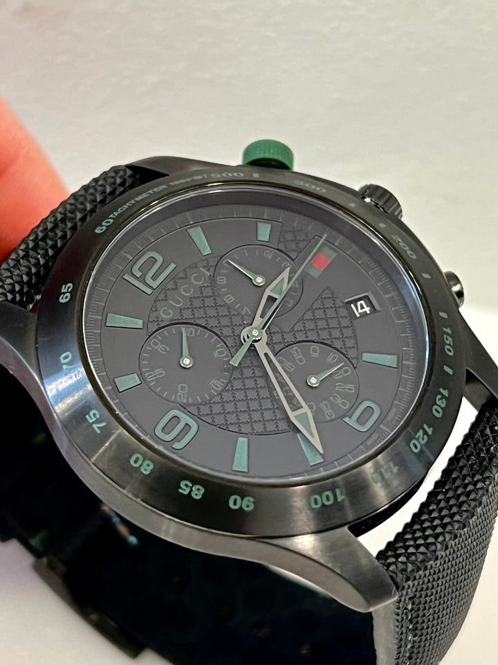 GUCCI G-TIMELESS BLACK CHRONOGRAPH DIAL MEN&
