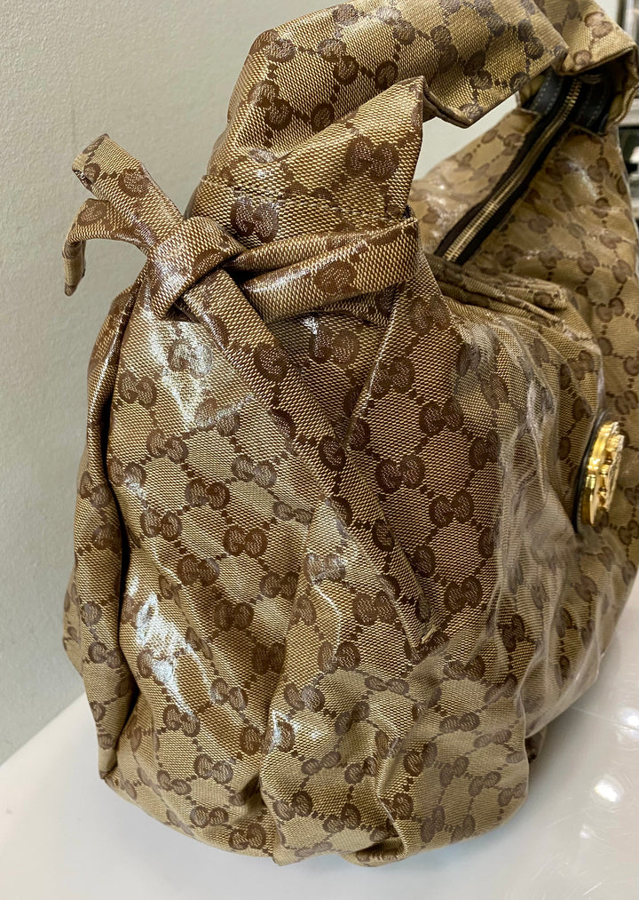 GUCCI CRYSTAL MONOGRAM HYSTERIA HOBO BAG