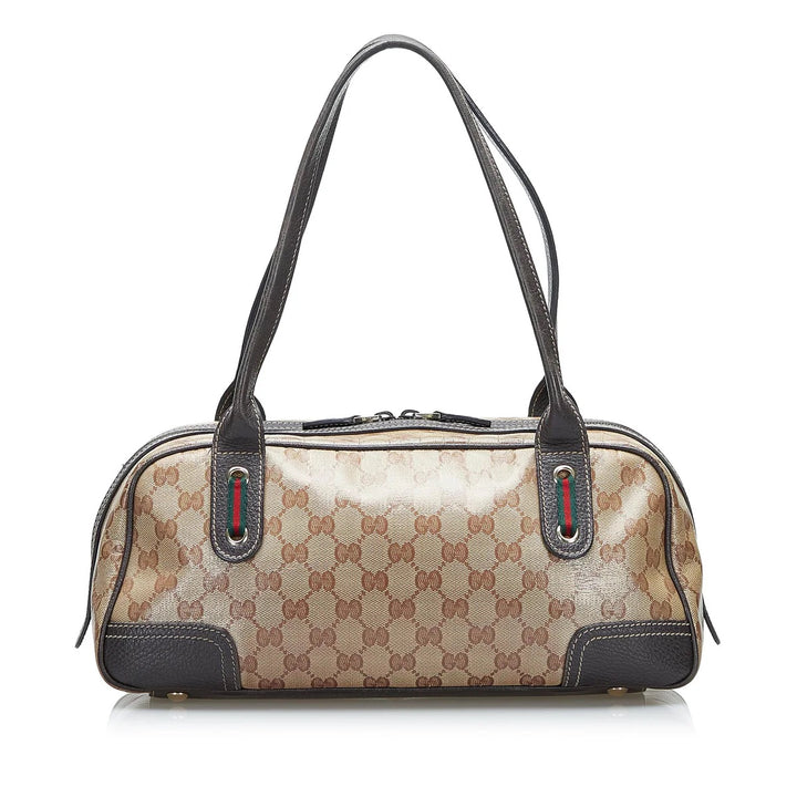 GUCCI GG CRYSTAL MONOGRAM WEB PRINCY SHOULDER BAG