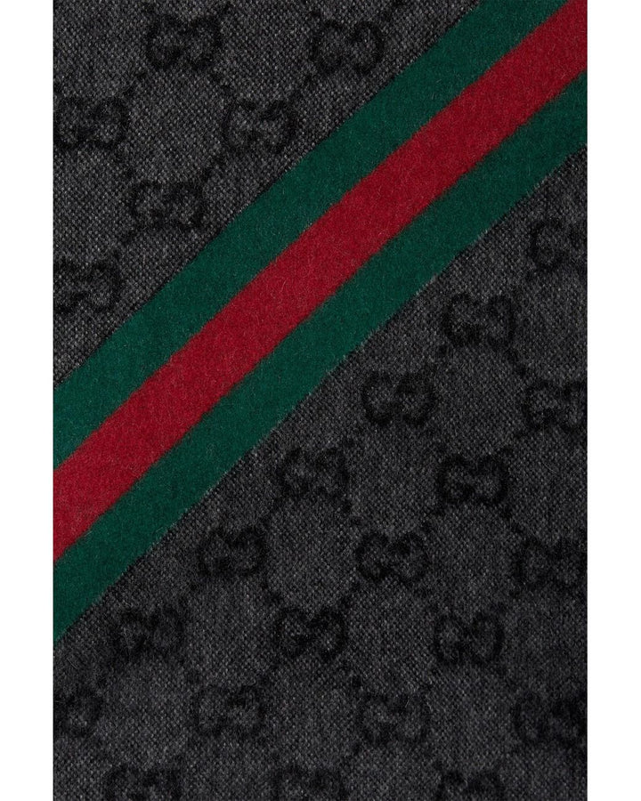 GUCCI WOOL BLEND SIGNATURE WEB SCARF