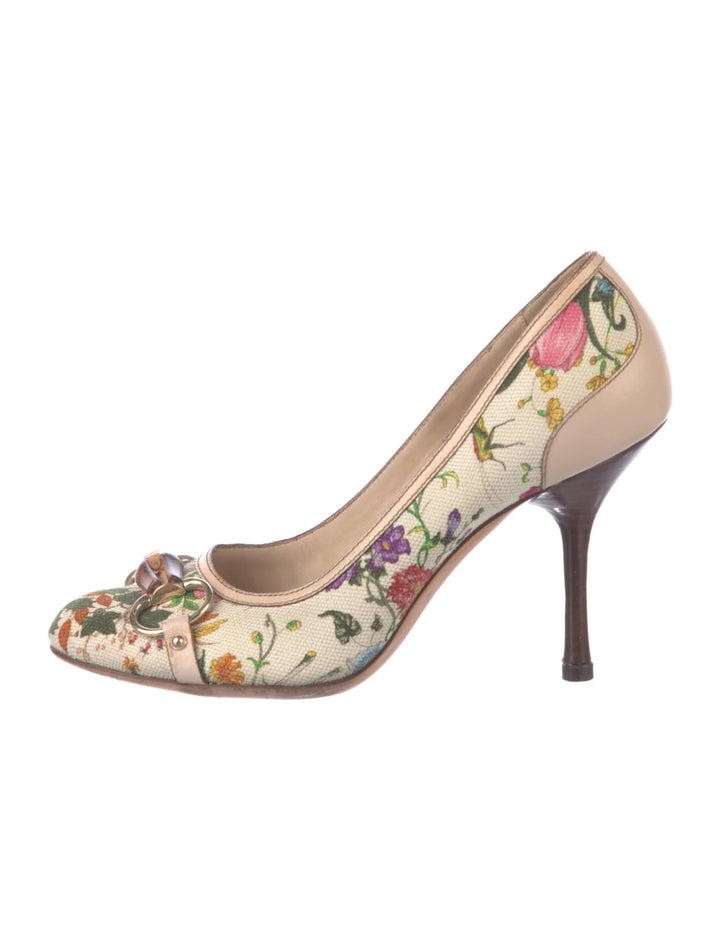 GUCCI FLORA BAMBOO RUNWAY PUMPS