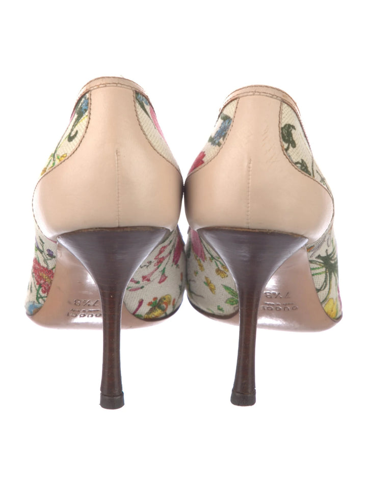 GUCCI FLORA BAMBOO RUNWAY PUMPS