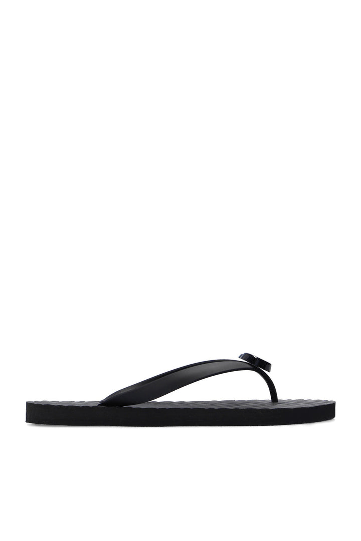 GUCCI GG BLACK LOGO FLIP FLOPS