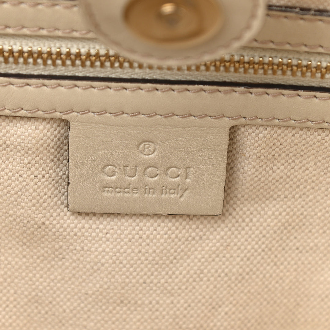 GUCCI GG CANVAS &amp; LEATHER MAYFAIR BOW TOTE BAG