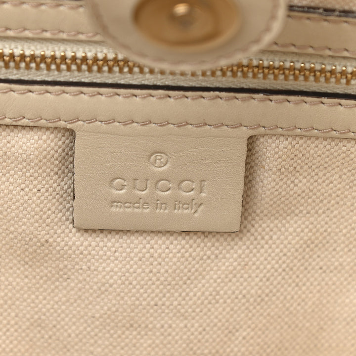 GUCCI GG CANVAS &amp; LEATHER MAYFAIR BOW TOTE BAG
