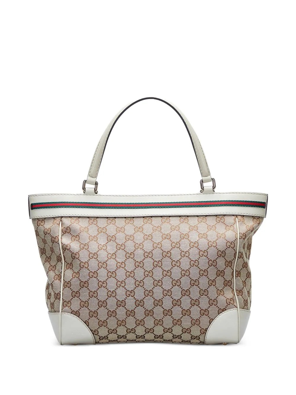 GUCCI GG CANVAS &amp; LEATHER MAYFAIR BOW TOTE BAG