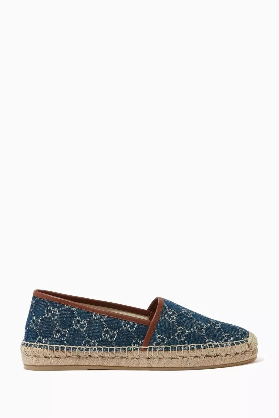 GUCCI GG MONOGRAM JACQUARD DENIM PILAR ESPADRILLES