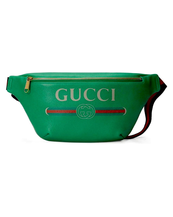 GUCCI GG LOGO GRAINED CALFSKIN LEATHER BELT BAG